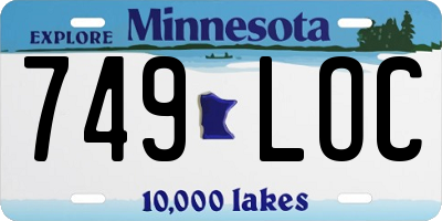MN license plate 749LOC