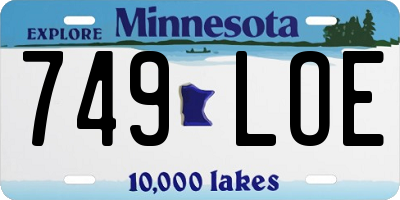 MN license plate 749LOE