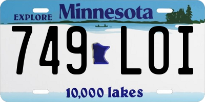 MN license plate 749LOI