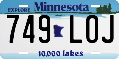MN license plate 749LOJ