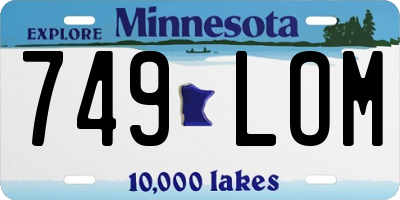MN license plate 749LOM