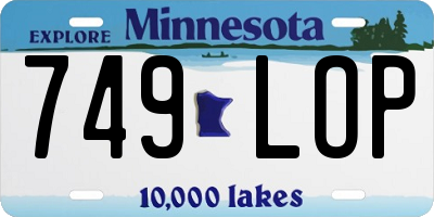MN license plate 749LOP
