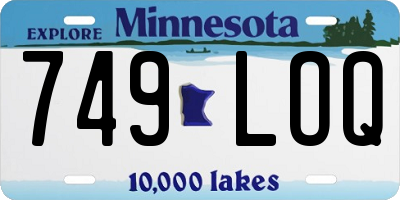 MN license plate 749LOQ