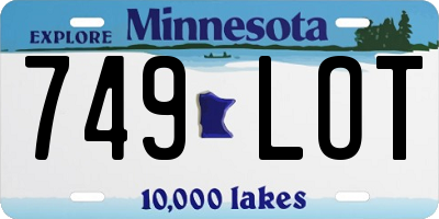 MN license plate 749LOT