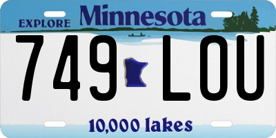 MN license plate 749LOU