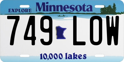 MN license plate 749LOW