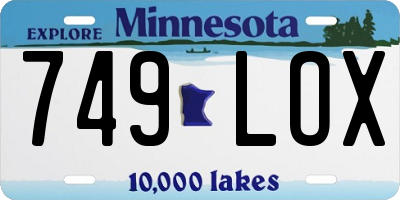 MN license plate 749LOX