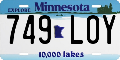 MN license plate 749LOY