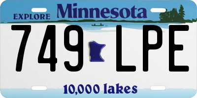 MN license plate 749LPE