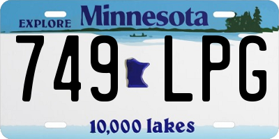 MN license plate 749LPG