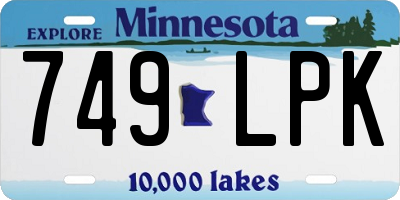 MN license plate 749LPK