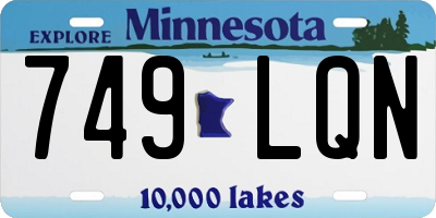 MN license plate 749LQN