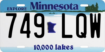 MN license plate 749LQW