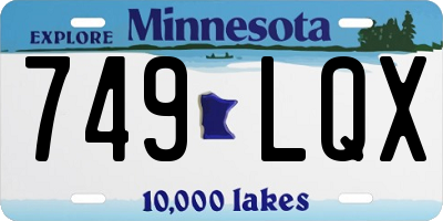 MN license plate 749LQX
