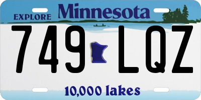 MN license plate 749LQZ