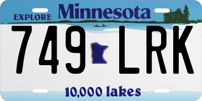 MN license plate 749LRK