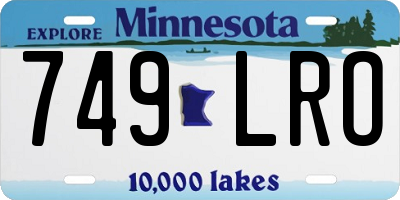 MN license plate 749LRO