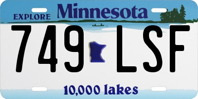 MN license plate 749LSF