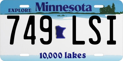 MN license plate 749LSI
