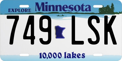 MN license plate 749LSK