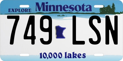 MN license plate 749LSN