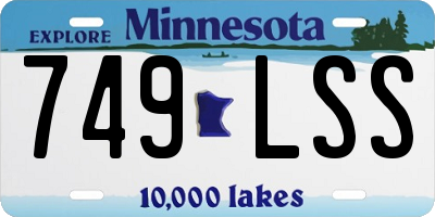 MN license plate 749LSS