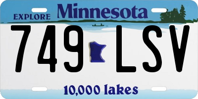 MN license plate 749LSV