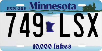 MN license plate 749LSX