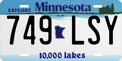 MN license plate 749LSY