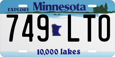 MN license plate 749LTO