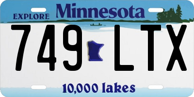 MN license plate 749LTX