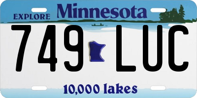 MN license plate 749LUC