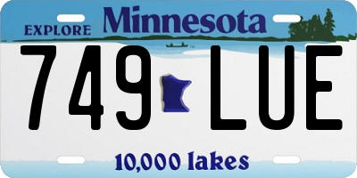 MN license plate 749LUE