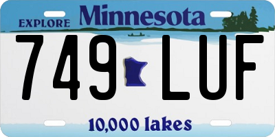 MN license plate 749LUF