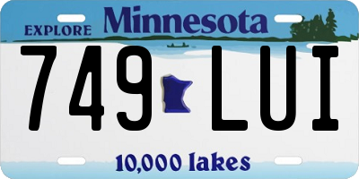 MN license plate 749LUI