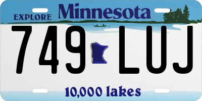 MN license plate 749LUJ