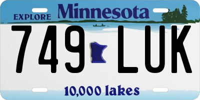 MN license plate 749LUK