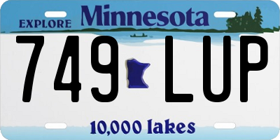 MN license plate 749LUP
