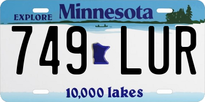 MN license plate 749LUR