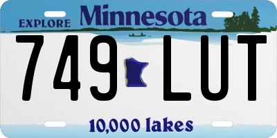 MN license plate 749LUT