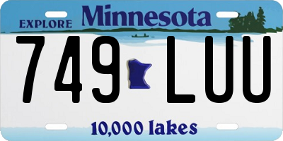 MN license plate 749LUU