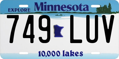 MN license plate 749LUV