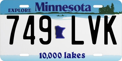 MN license plate 749LVK