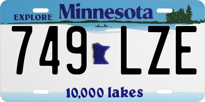 MN license plate 749LZE