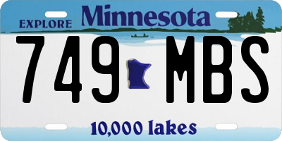 MN license plate 749MBS