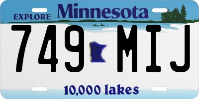 MN license plate 749MIJ