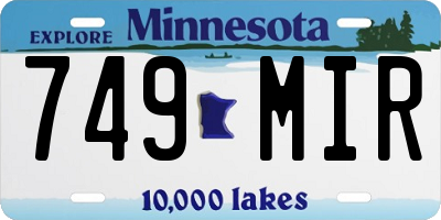 MN license plate 749MIR