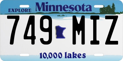 MN license plate 749MIZ