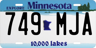 MN license plate 749MJA