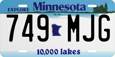 MN license plate 749MJG